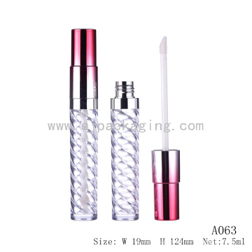 Bouteille en forme de spirale pour emballage brillant à lèvres, tubes en plastique et brillant à lèvres personnalisés